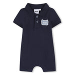 Boss Kids Tutina Blu Marine con Logo per Neonati
