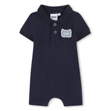 Boss Kids Tutina Blu Marine con Logo per Neonati