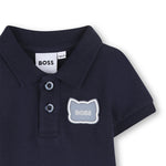 Boss Kids Tutina Blu Marine con Logo per Neonati