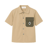 Yes London Camicia Beige con Taschino per Bambini