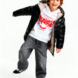 Blauer Kids Giubbino Nero con Cappuccio e Polsini con Strappo ANSEL JUNIOR per Bambini