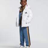 Dsquared2 Kids Giubbino Puffer Bianco con Maple Leaf per Bambini