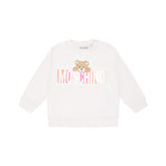 Moschino Kids Felpa Panna con Stampa Colorful per Neonate