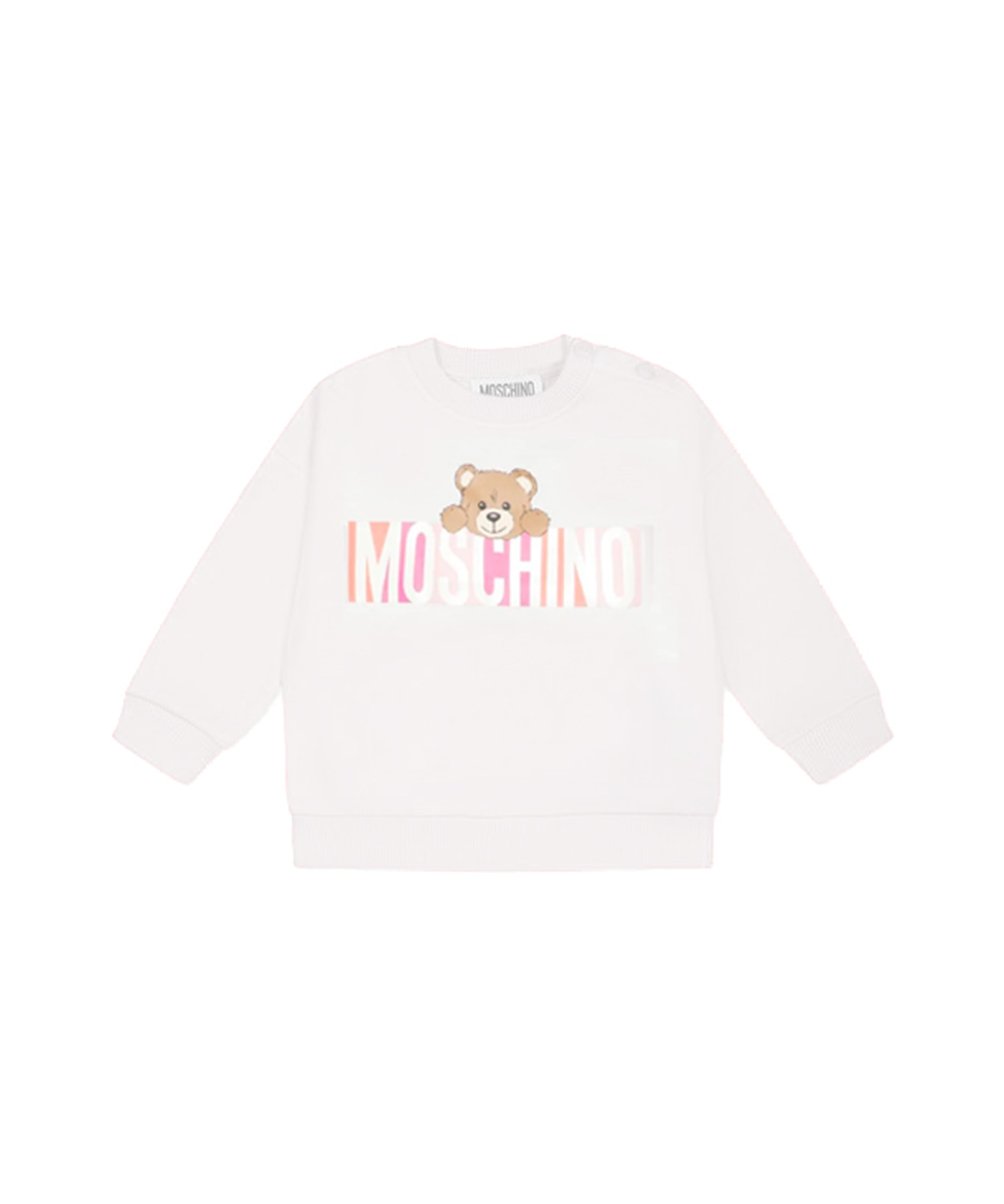 Moschino Kids Felpa Panna con Stampa Colorful per Neonate