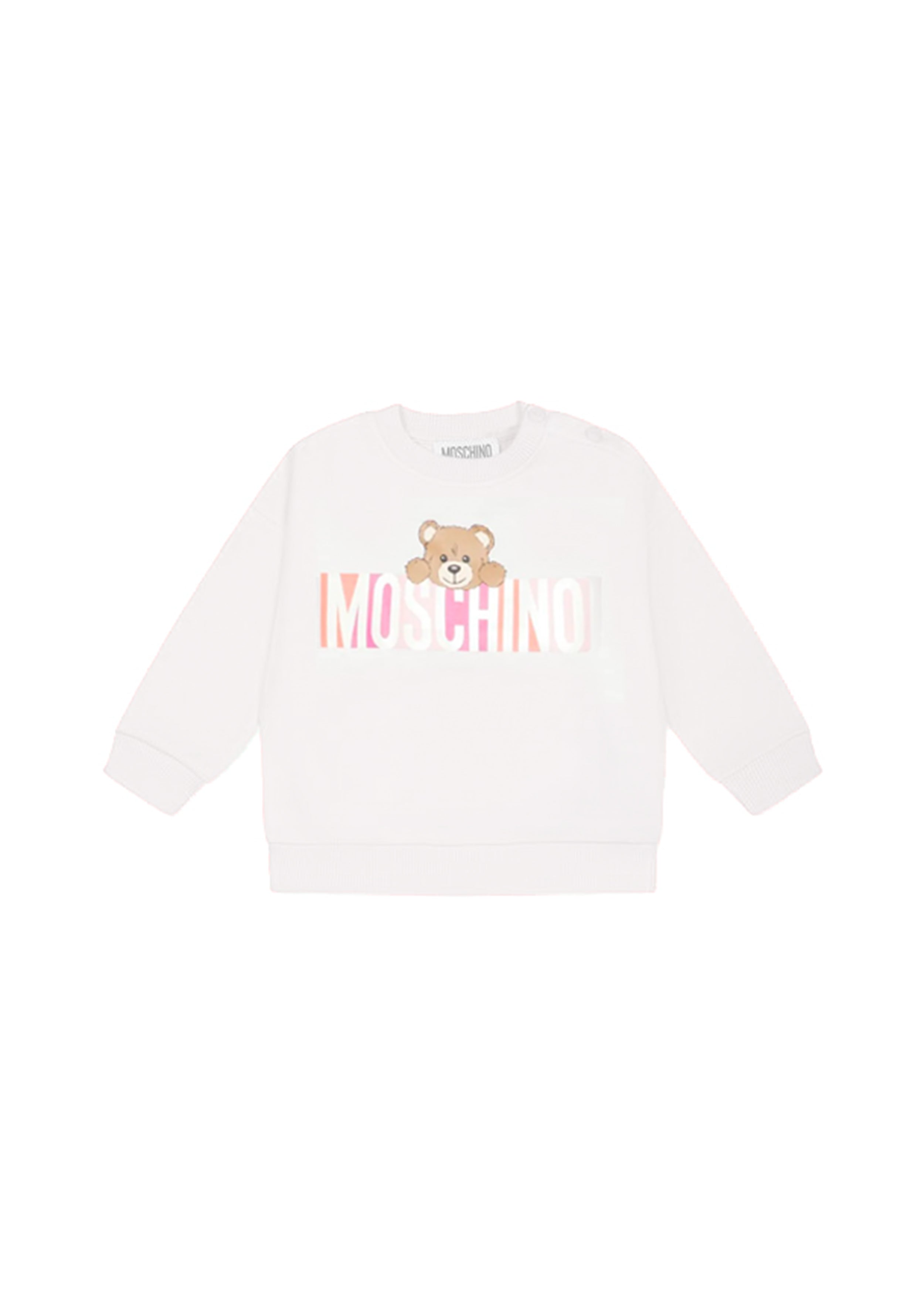 Moschino Kids Felpa Panna con Stampa Colorful per Neonate