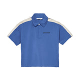 Palm Angels Kids Polo Blu con Logo per Bambini