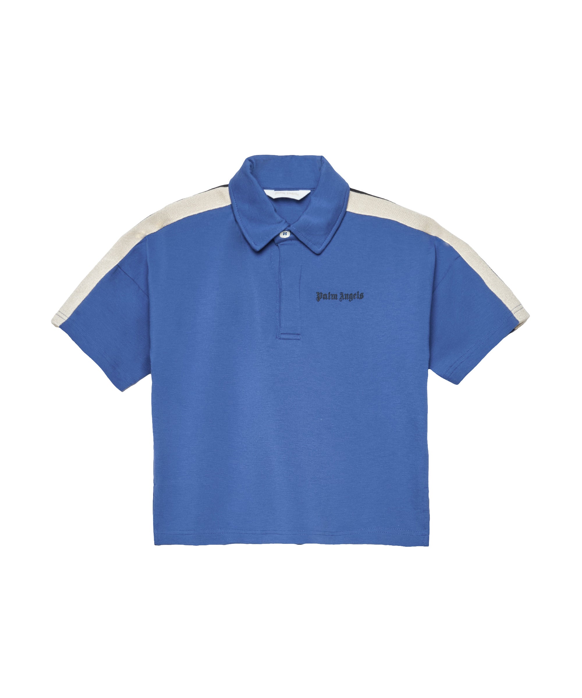 Palm Angels Kids Polo Blu con Logo per Bambini