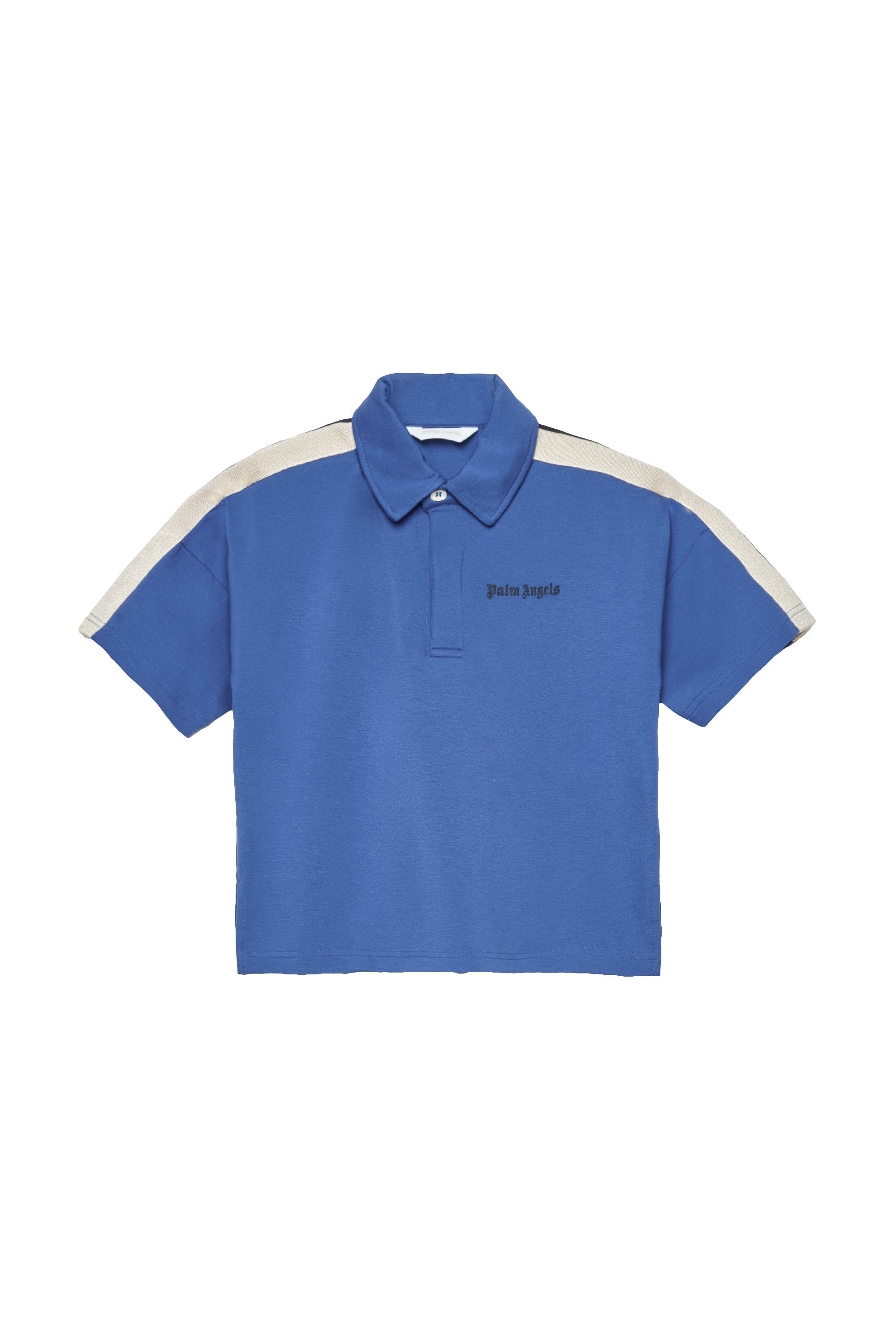 Palm Angels Kids Polo Blu con Logo per Bambini