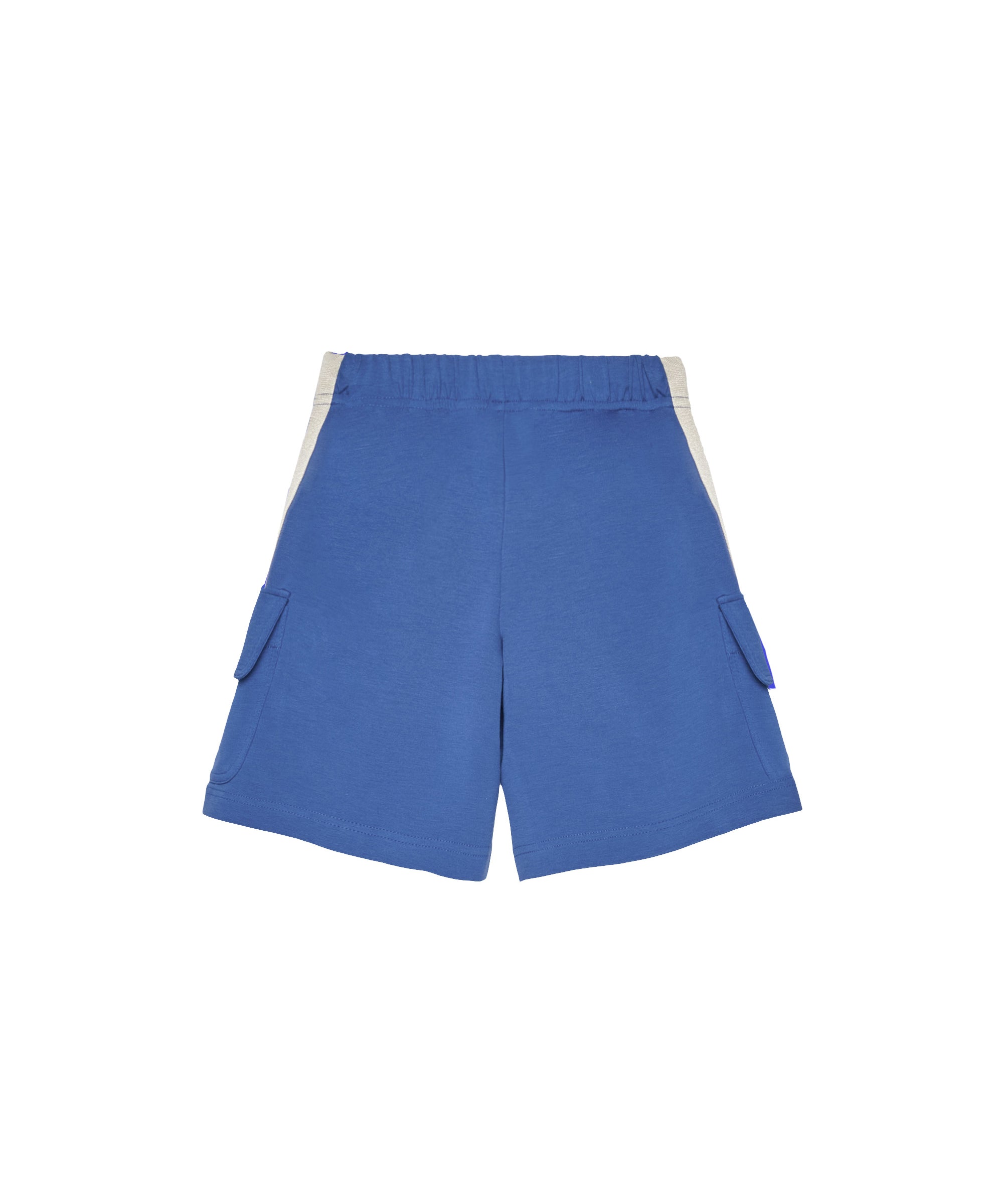 Palm Angels Kids Short Cargo Blu con Logo per Bambini