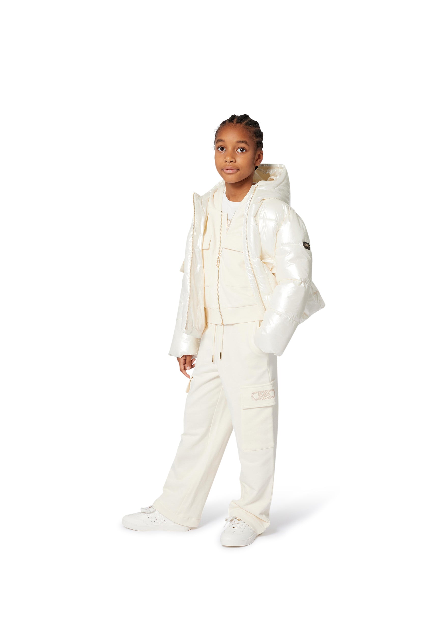 Michael Kors Kids Felpa Crema per Bambina