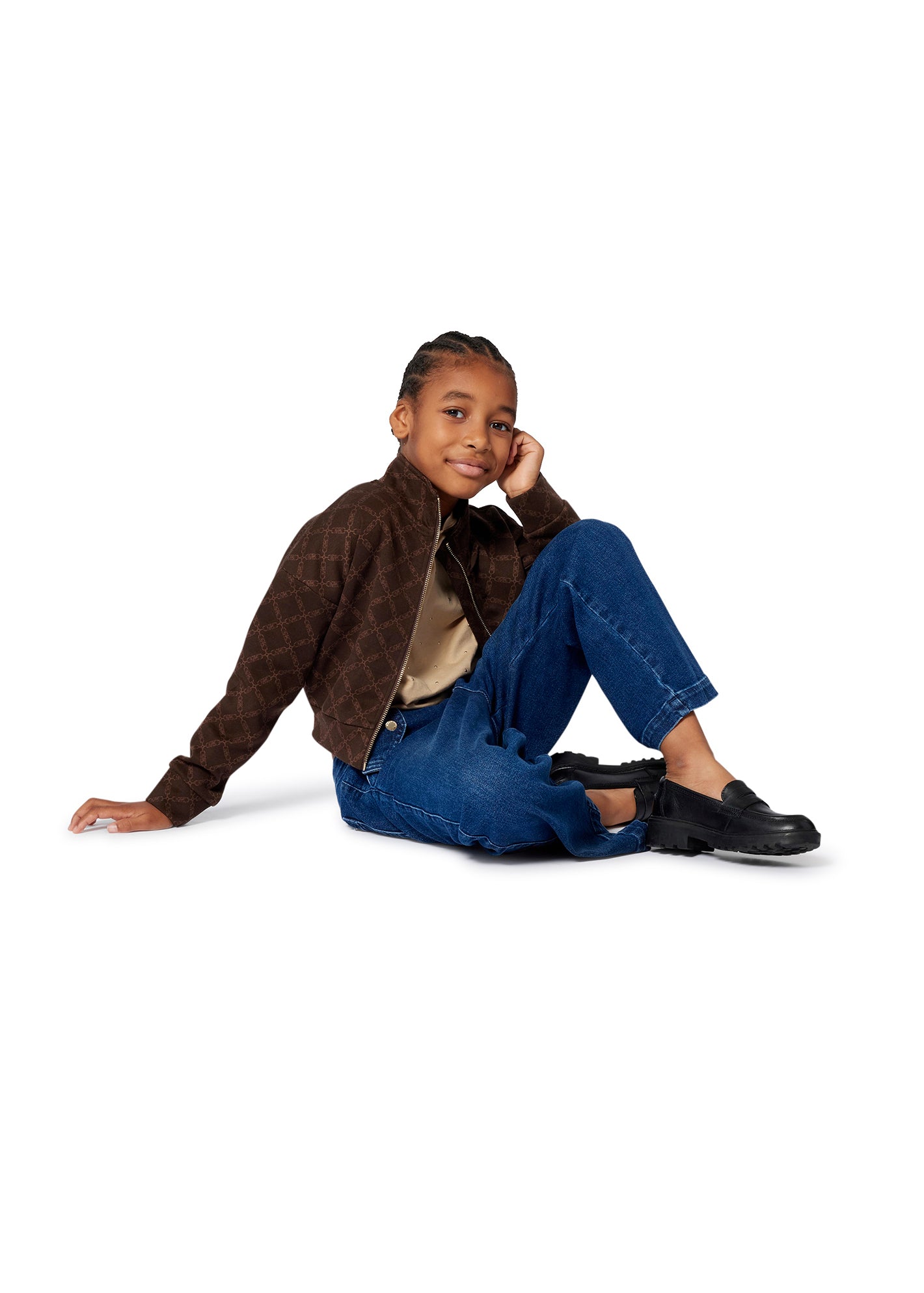 Michael Kors Kids Cardigan Marrone con Zip per Bambine