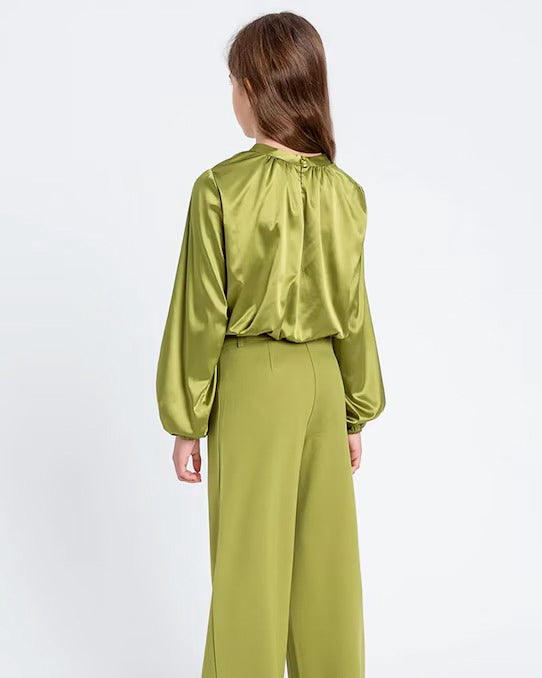 Twinset Kids Blouse Verde con Logo per Bambine