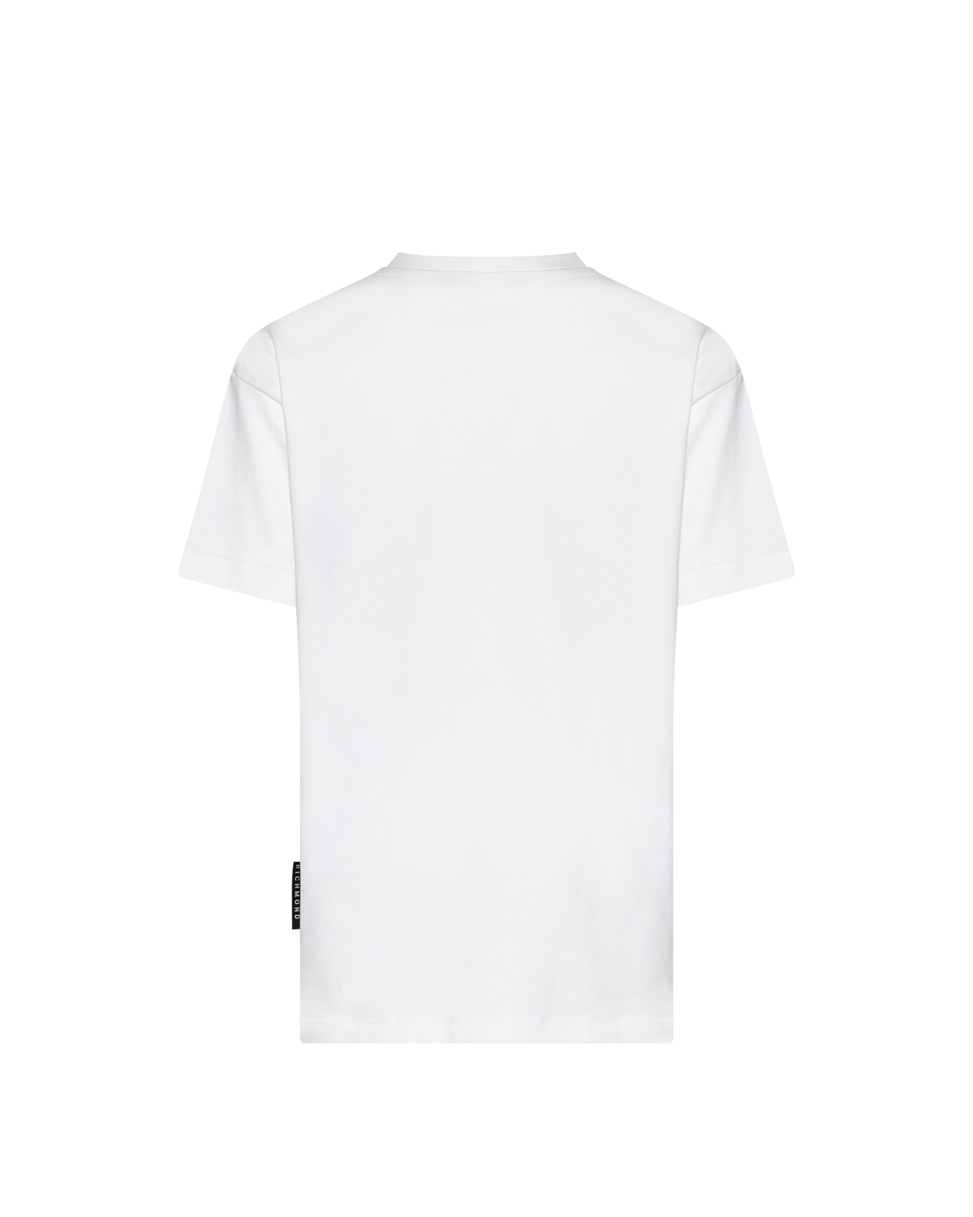 John Richmond Kids T-Shirt Bianco con Ricamo per Bambini