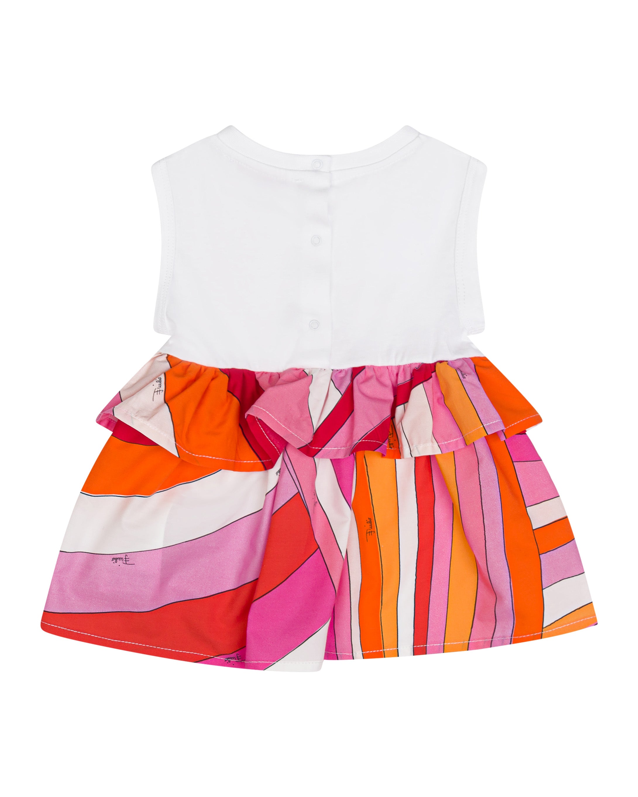 Emilio Pucci Kids Abito Bianco/Fantasia per NeonateEmilio Pucci Kids Abito Bianco/Fantasia per Neonate