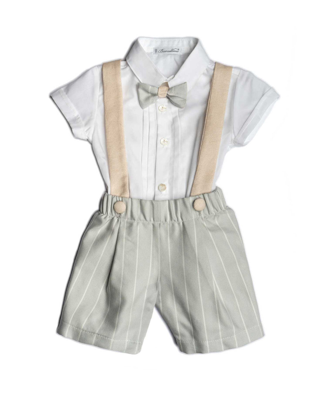 Barcellino Kids Completo 3 pz Bianco e Avion per Neonati