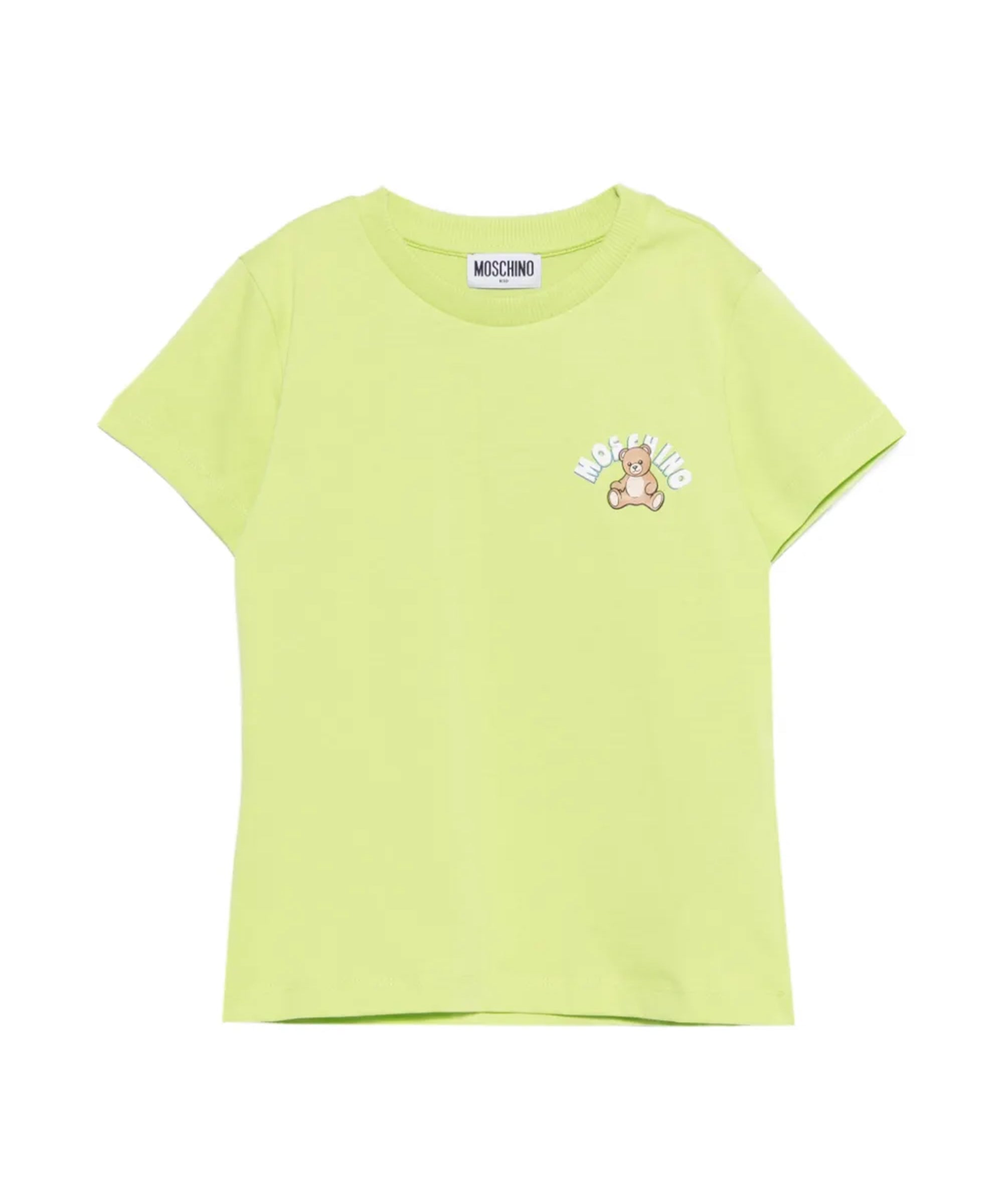 Moschino Kids T-shirt Verde con Teddy Bear per Bambini