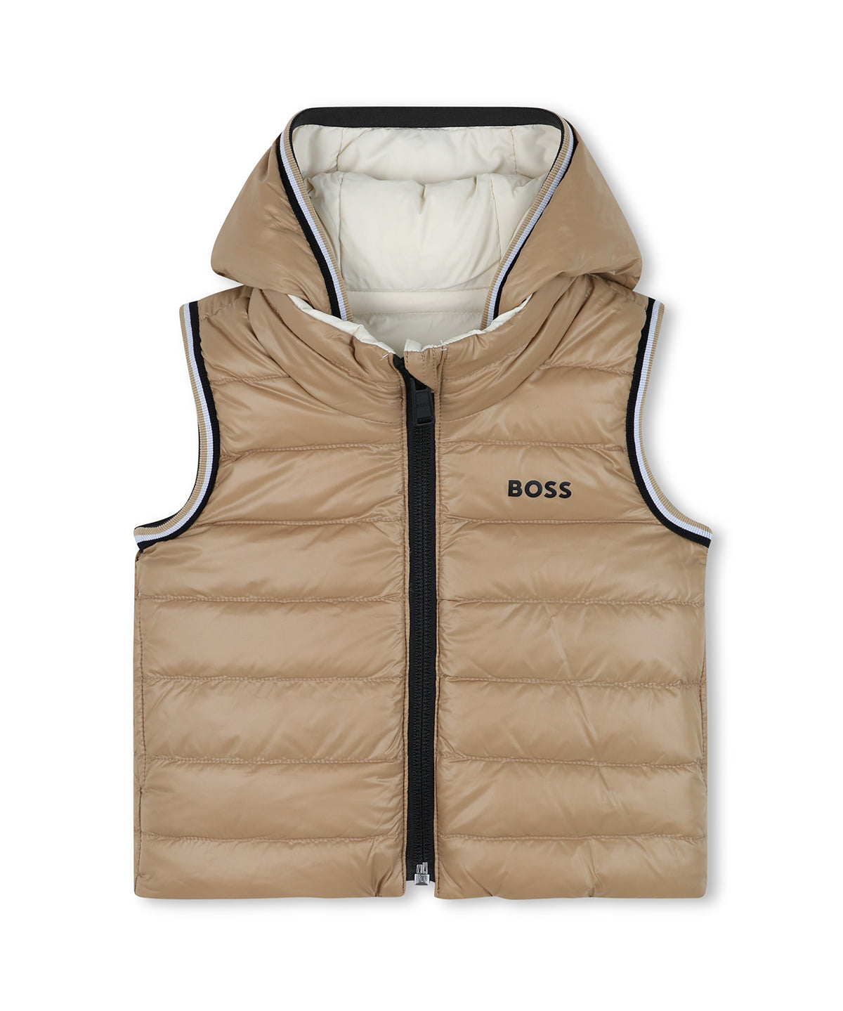 Boss Kids Bomber Smanicato Sabbia con Cappuccio e Zip per Neonati