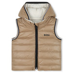 Boss Kids Bomber Smanicato Sabbia con Cappuccio e Zip per Neonati