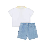 Moschino Kids Polo Bianca con Shorts per Neonate