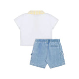 Moschino Kids Polo Bianca con Shorts per Neonate