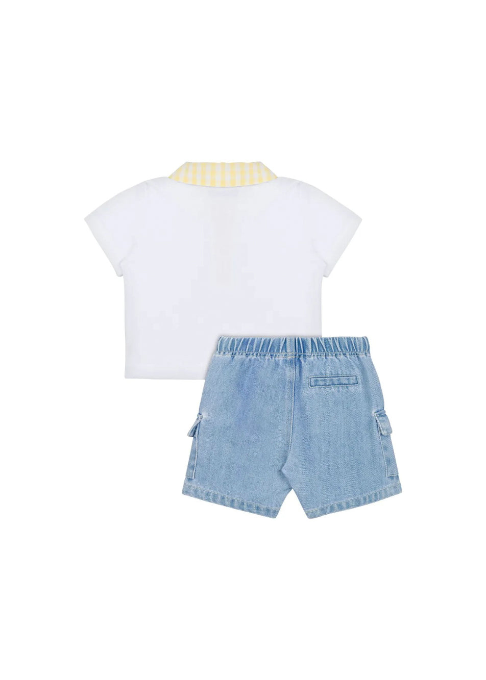 Moschino Kids Polo Bianca con Shorts per Neonate