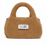 Maison Margiela Kids Borsetta in Pelliccia Marrone con Logo per Bambine