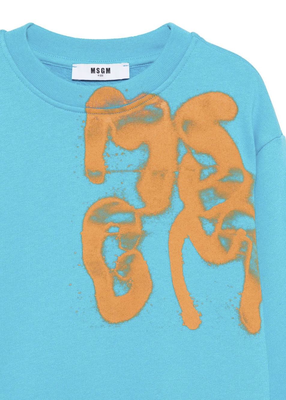 MSGM Kids Felpa Turchese con Stampa Graffiti per Bambini (dettaglio)