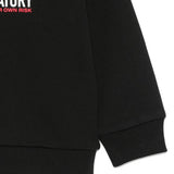 Dsquared2 Kids Felpa Girocollo NEra con Bottoni per Apertura Spalla per Neonati