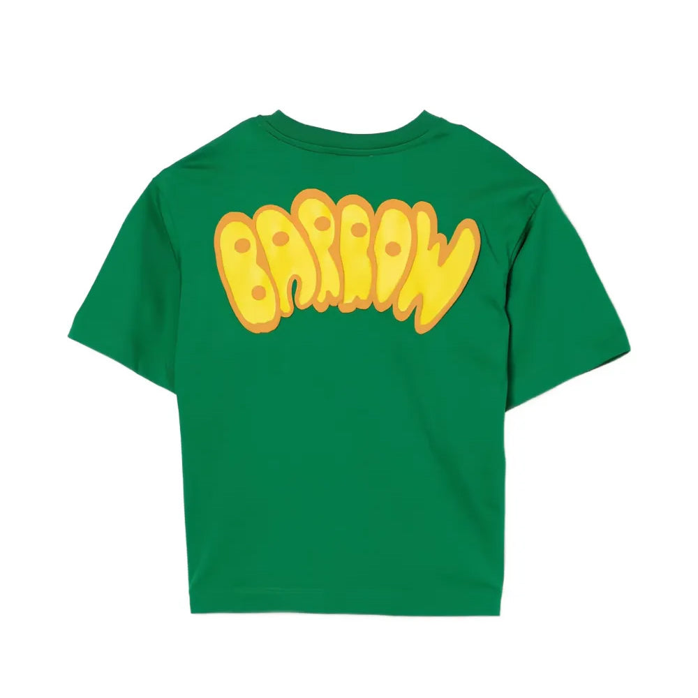 Barrow Kids T-Shirt Verde con Stampa Logo per Bambini