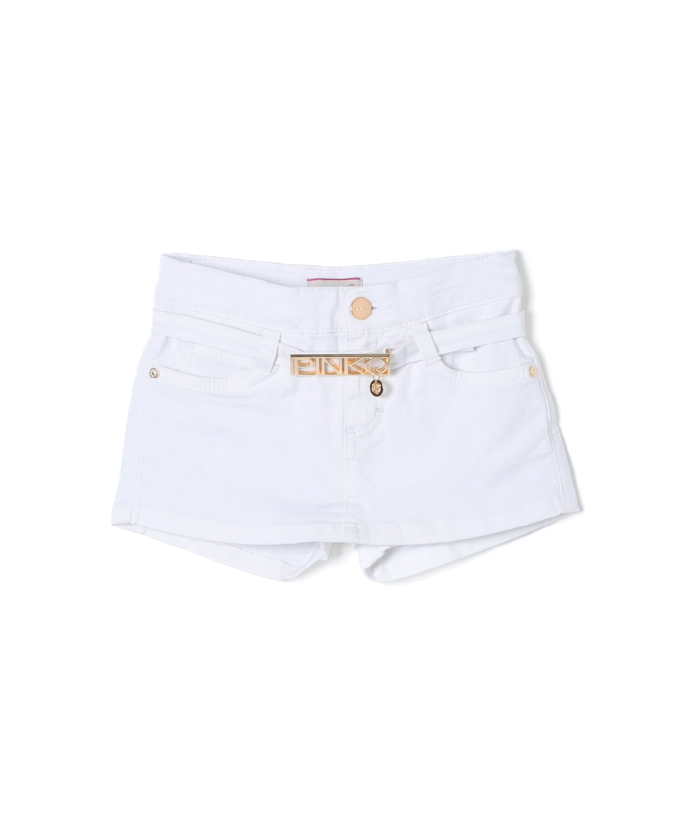 Pinko Kids Gonna di jeans Bianca con Cintura