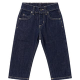 Gcds Kids Pantalone in Denim Blu Scuro con Logo sul Retro Unisex