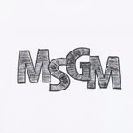MSGM Kids T-shirt Bianca con Ricamo Logo per Bambini dettaglio
