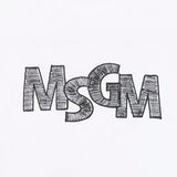 MSGM Kids T-shirt Bianca con Ricamo Logo per Bambini dettaglio