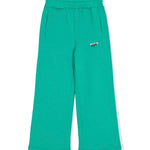 MSGM Kids Pantaloni in Tuta Verdi Wide Leg per Bambine