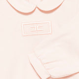 Elisabetta Franchi My Little Girl Pink Romper with Logo Embroidery for Newborns