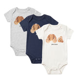 Palm Angels Kids Tripack Body Bianco/BLU/Grigio per Neonati