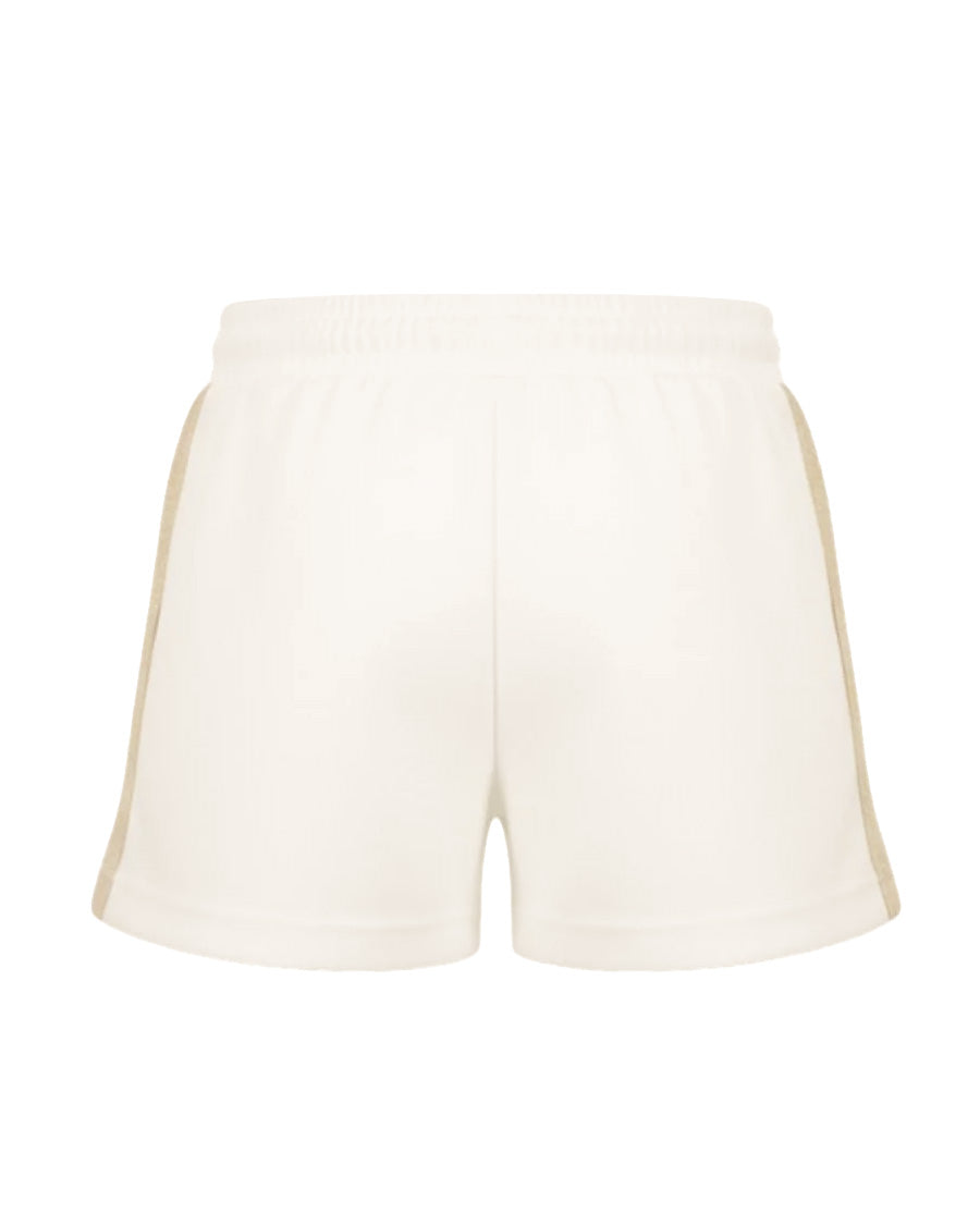 Palm Angels Kids Short Bianco con Logo Fucsia per Bambine