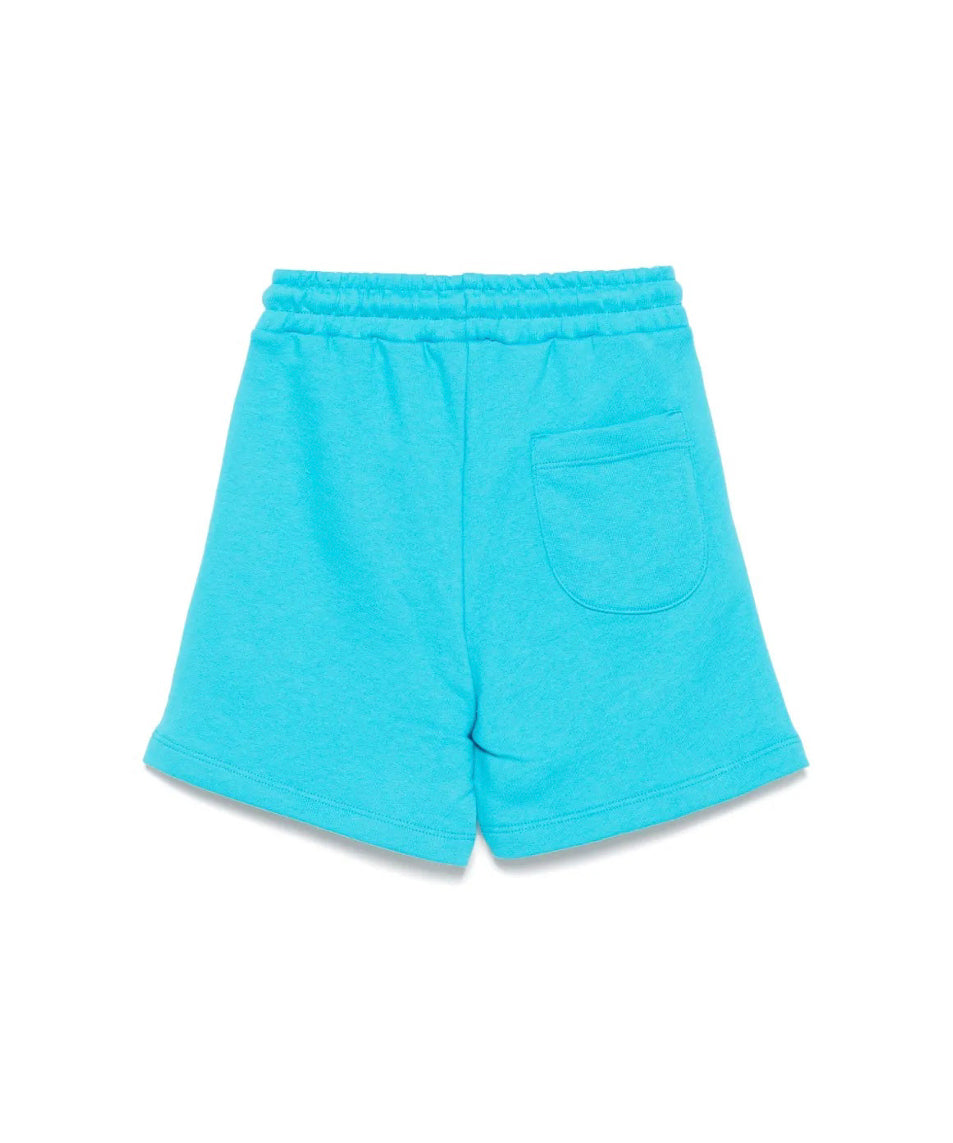 MSGM Kids Bermuda Turchese con Logo per Bambini (retro)