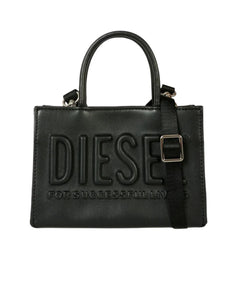 Diesel Kids Borsa Nera con Logo in Rilievo per Bambine