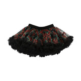 Angel's Face Gonna Nero con Fantasia Tartan con Charm Oro per Neonate