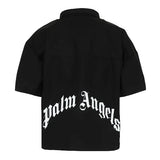 Palm Angels Kids Camicia Nero con Logo per Bambini