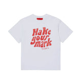 Max&Co Kids T-shirt Bianca con Stampa Lettering Rossa per Bambine