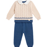 Marlù Completo+Cappello+Scarpina+Coperta Mandorla e Laguna per Neonati