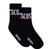 GCDS Kids Calzino Nero/Rosso con Logo