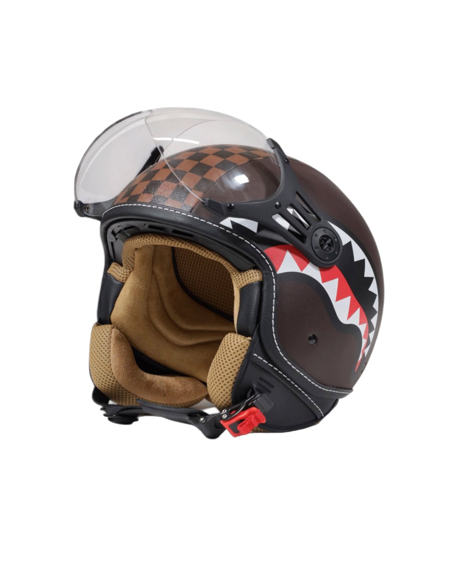 Sprayground Casco Marrone con Motivo Logo Laterale