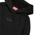 Diesel Kids Abito con Cappuccio in Felpa Nero per Bambine (dettaglio)