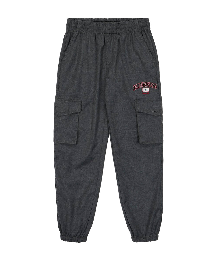 Iceberg Kids Pantaloni Cargo Piombo per Bambini