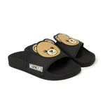 Moschino Kids Ciabatta Nero con Teddy per Bambini
