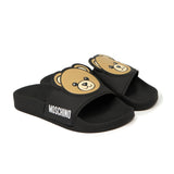 Moschino Kids Ciabatta Nero con Teddy per Bambini