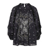 Pinko Kids Abito Nero con Stampa Bandana per Bambine